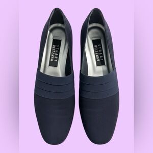 STUART WEITZMAN🎀Navy Suede Slip-On Loafers🎀Square Toe🎀Low BlockHeel🎀SZ 7M🎀NWOT!!